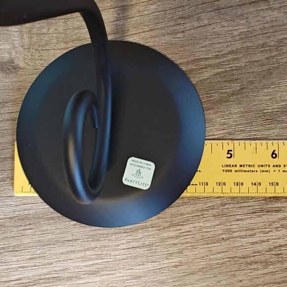 PartyLite Hearthside Wall Sconces Pair Black Metal Candle Holders P7776 Scroll - Picture 8 of 12